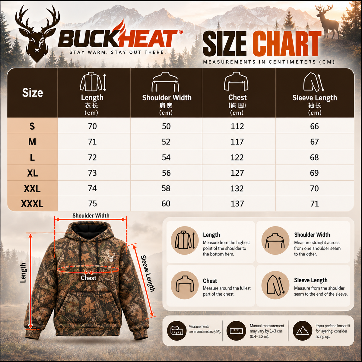 BuckHeat™ – Beheizbarer Jagd-Kapuzenpullover