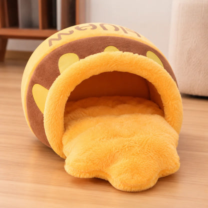 HunnyPaw™ Cozy Cat Cave Bed