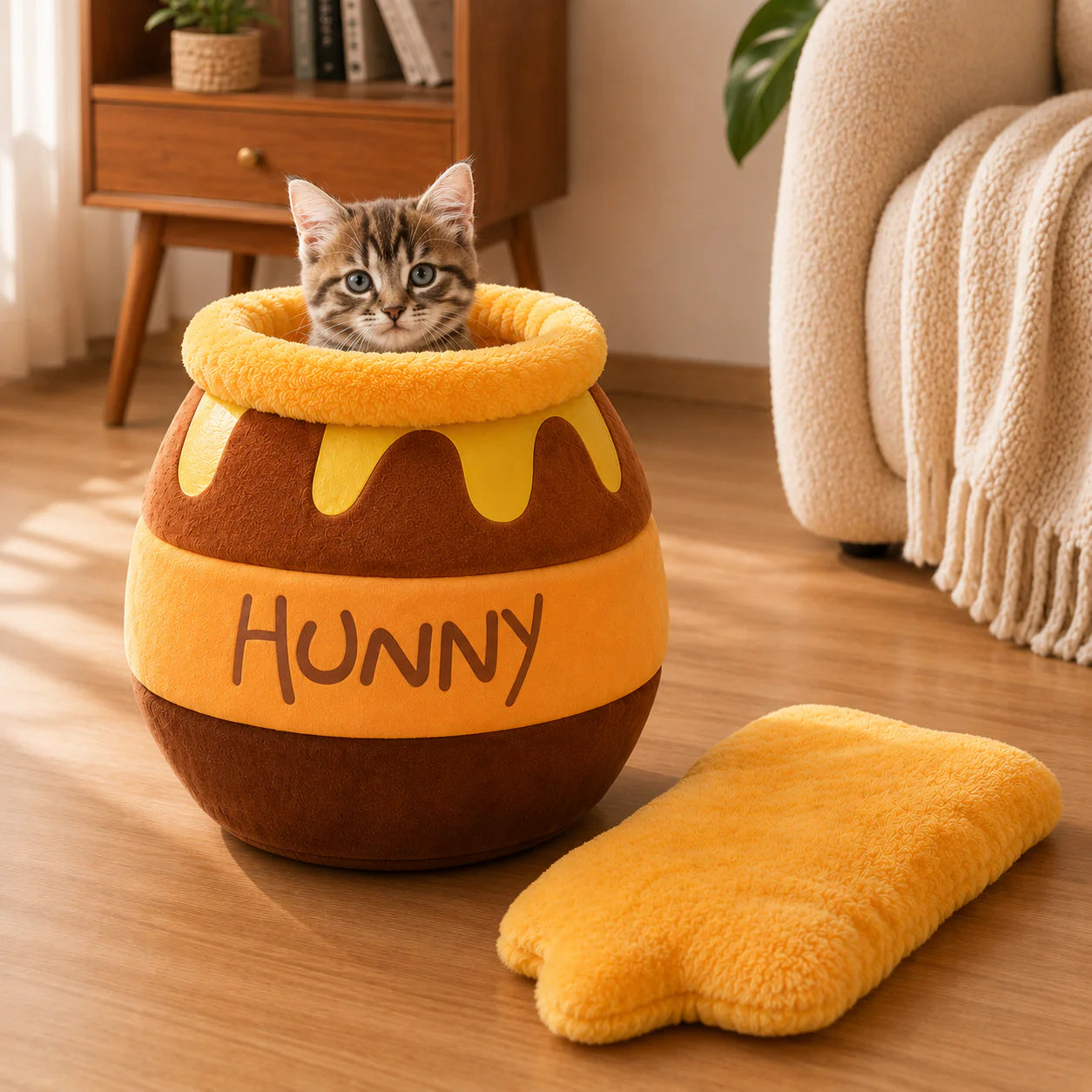 HunnyPaw™ Cozy Cat Cave Bed