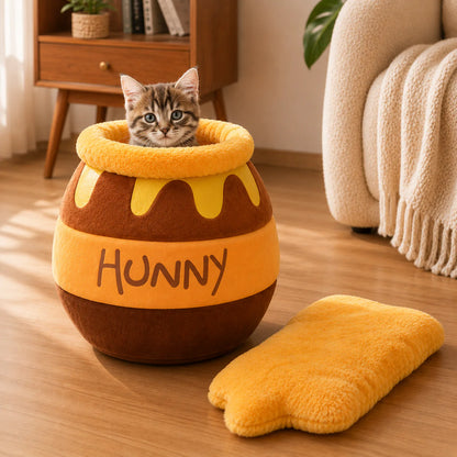 HunnyPaw™ Cozy Cat Cave Bed