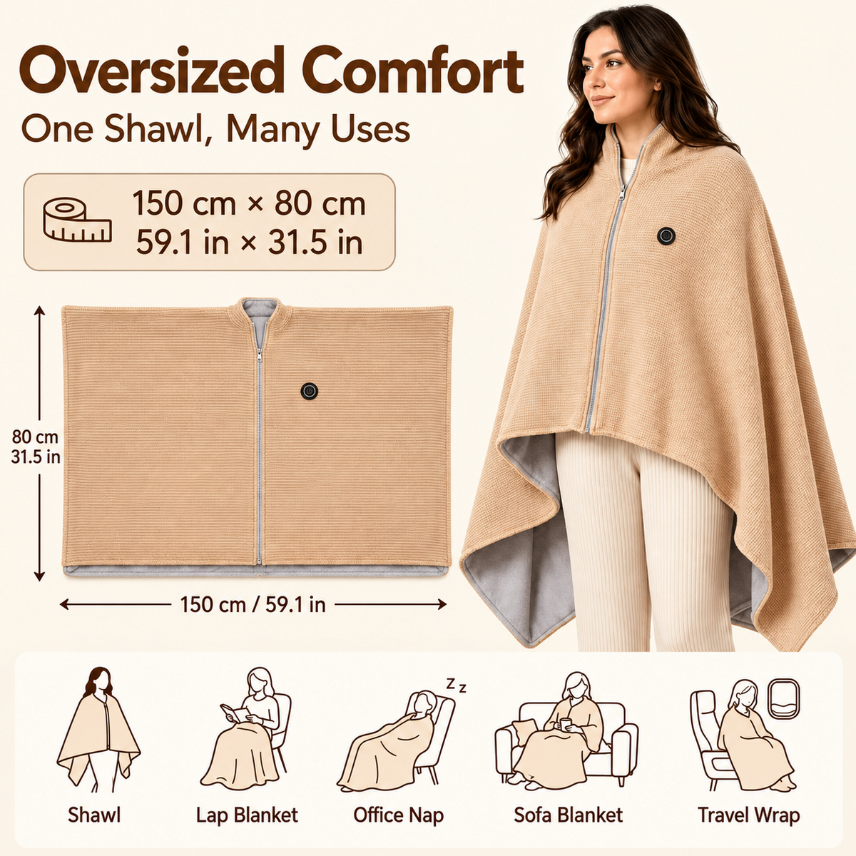 WarmHug™ – Heated Zip-Up Blanket